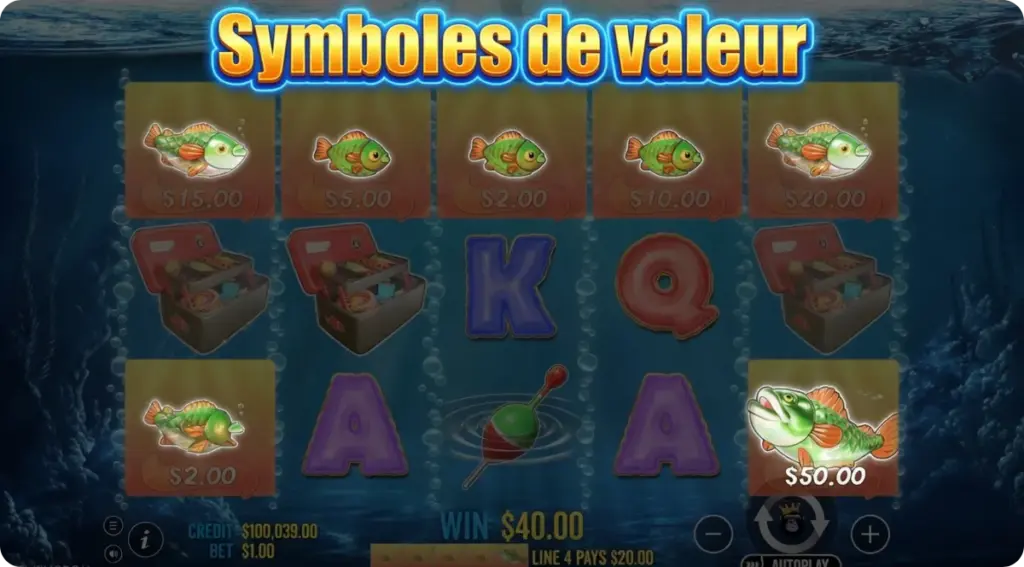 Big Bass Bonanza Symboles de valeur (Money Symbols)